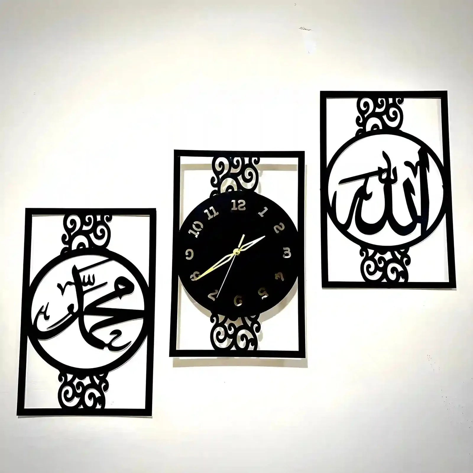 3D Wooden Wall Clock – AM Frame Shape DIY Design