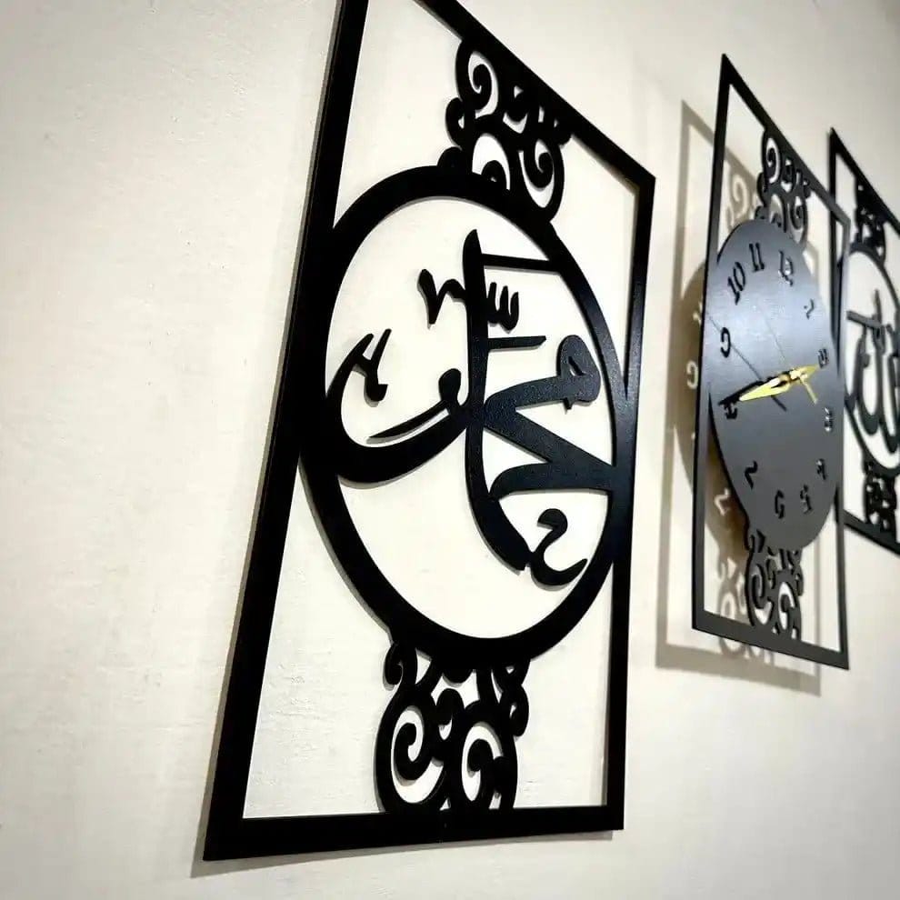 3D Wooden Wall Clock – AM Frame Shape DIY Design