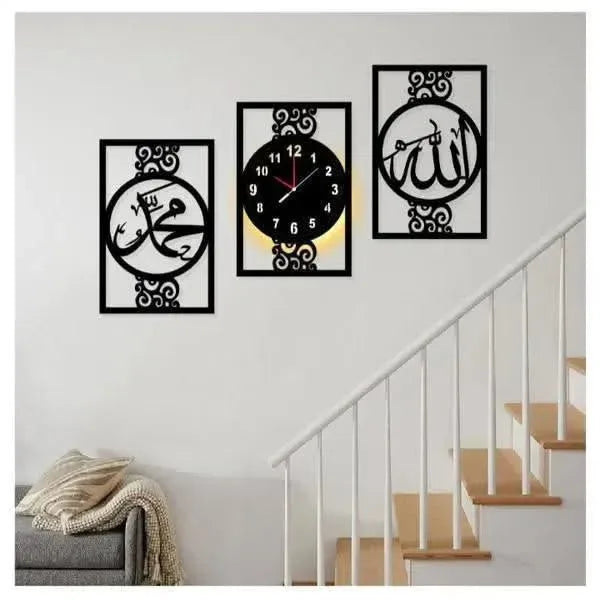 3D Wooden Wall Clock – AM Frame Shape DIY Design