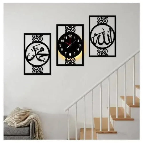 3D Wooden Wall Clock – AM Frame Shape DIY Design