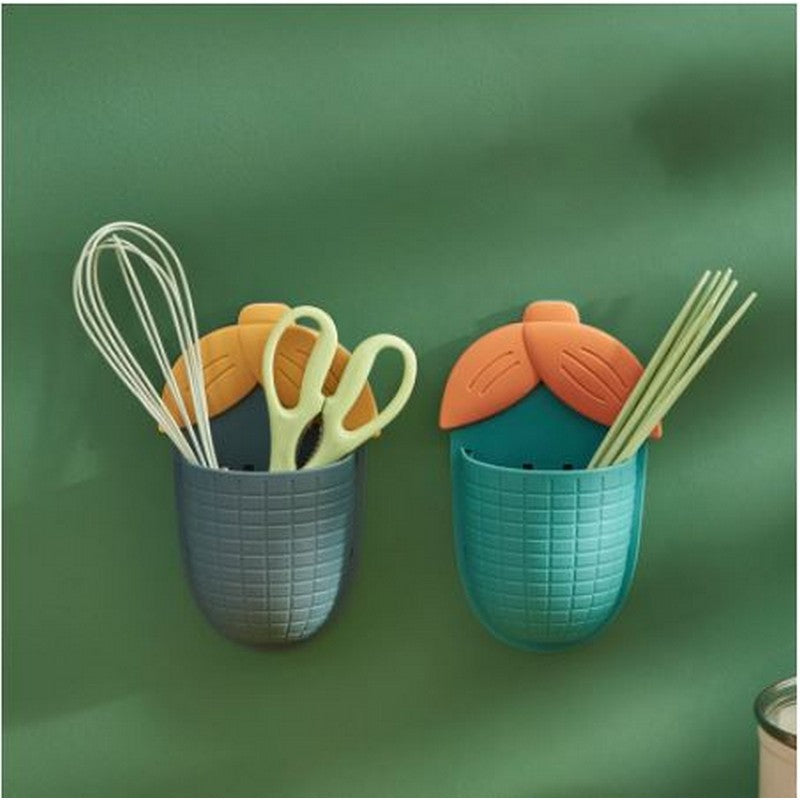 Wall Mounted Corn Shape Storage Box - Bathroom Storage Shelf - Wall Mounted Shelf Adhesive Hanger Organizer Remote Control Holder Home Decor